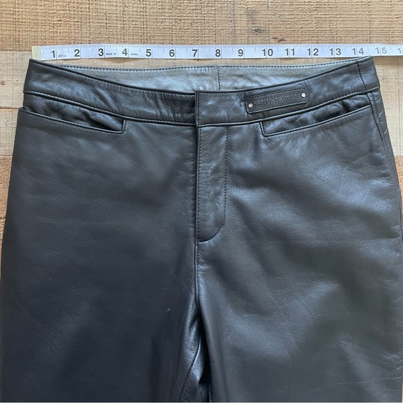 Harley-Davidson Mid-Rise Leather Riding Pants Straight Leg Black Womens Size 2 - Picture 5 of 10
